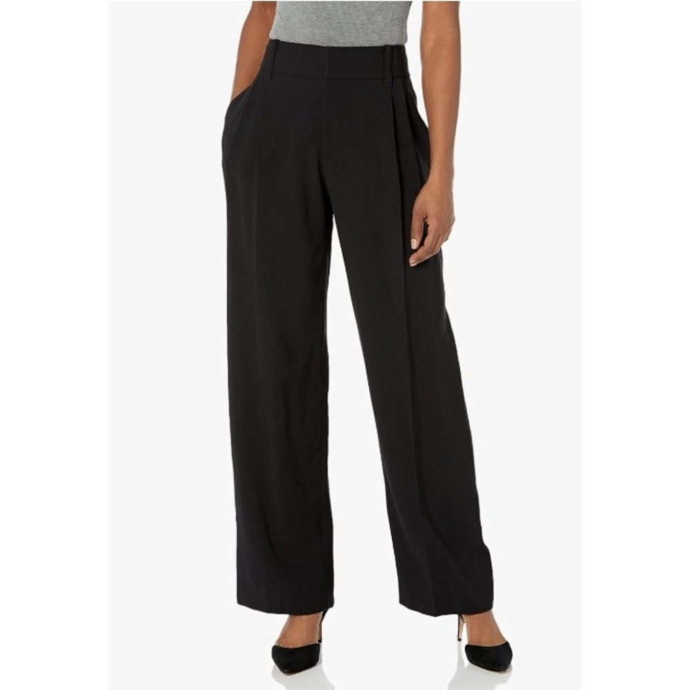 NWT Vince High Waist Pleated Wide Leg Trouser - Black - Size 0